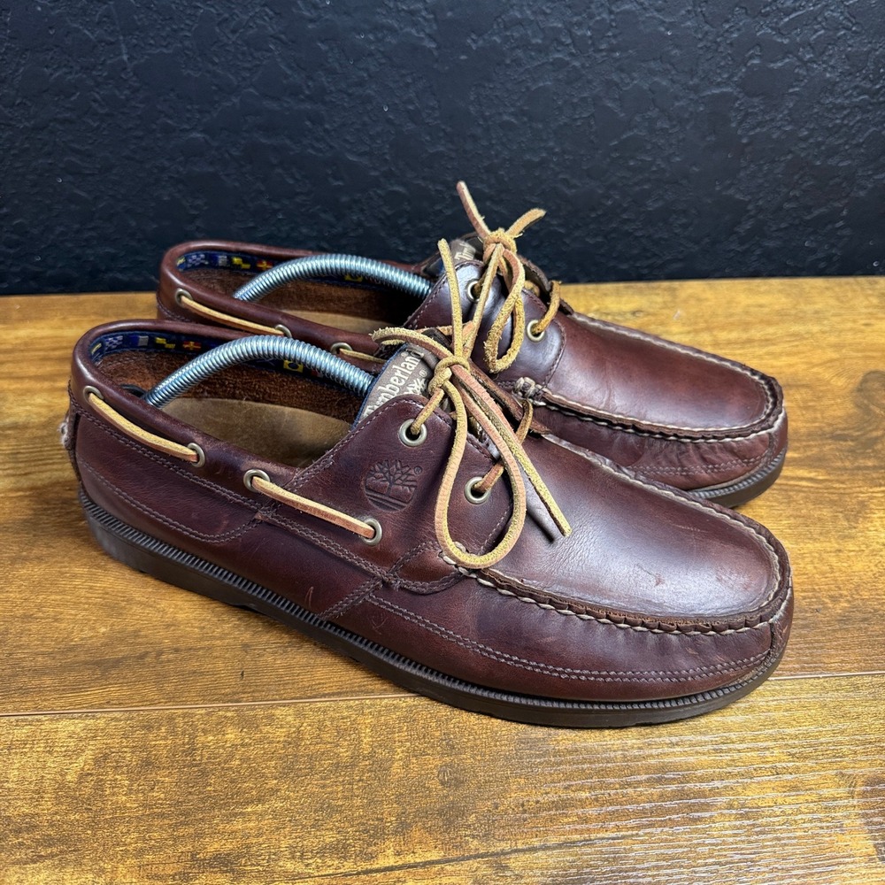 Timberland 5230R Brown Leather Boat Shoes Mens Size 11
